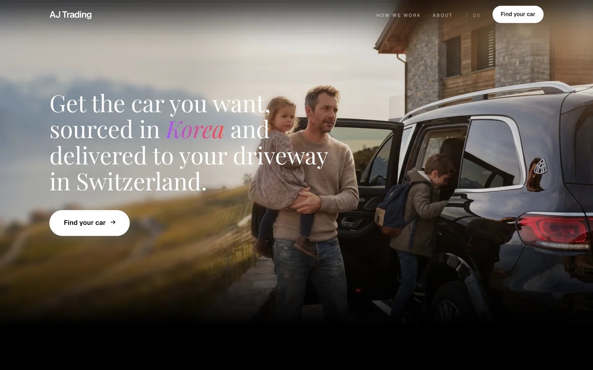 AJ Trading Switzerland website built by Senno