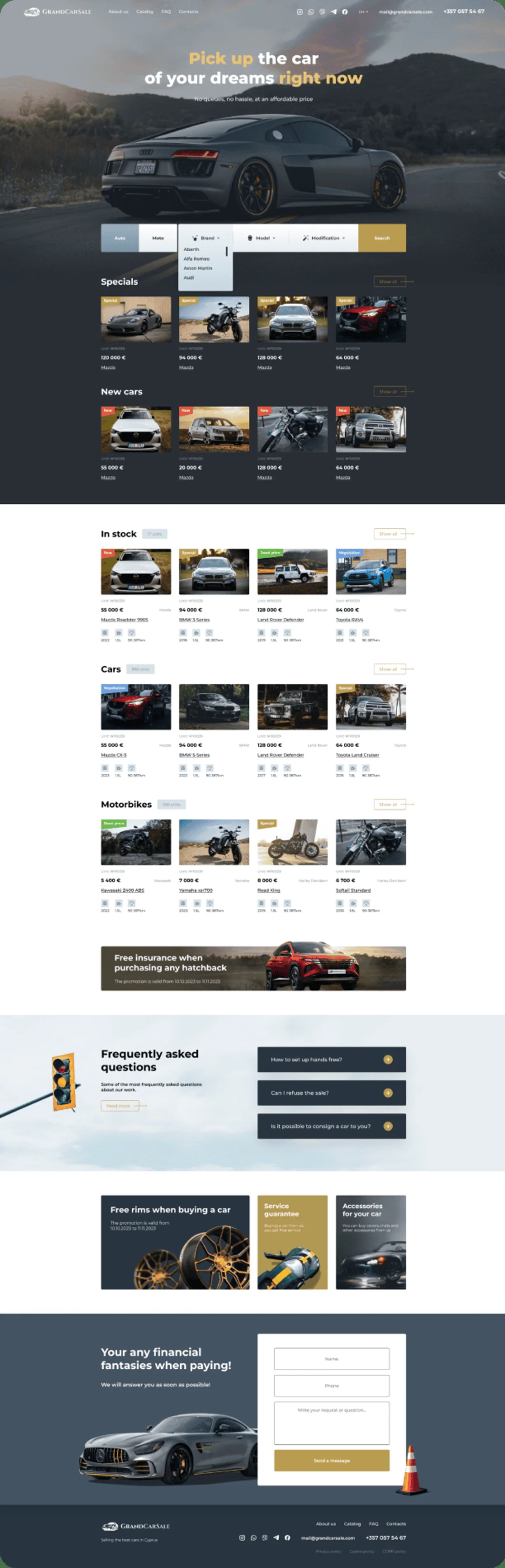 Grand Car Sale, old homepage