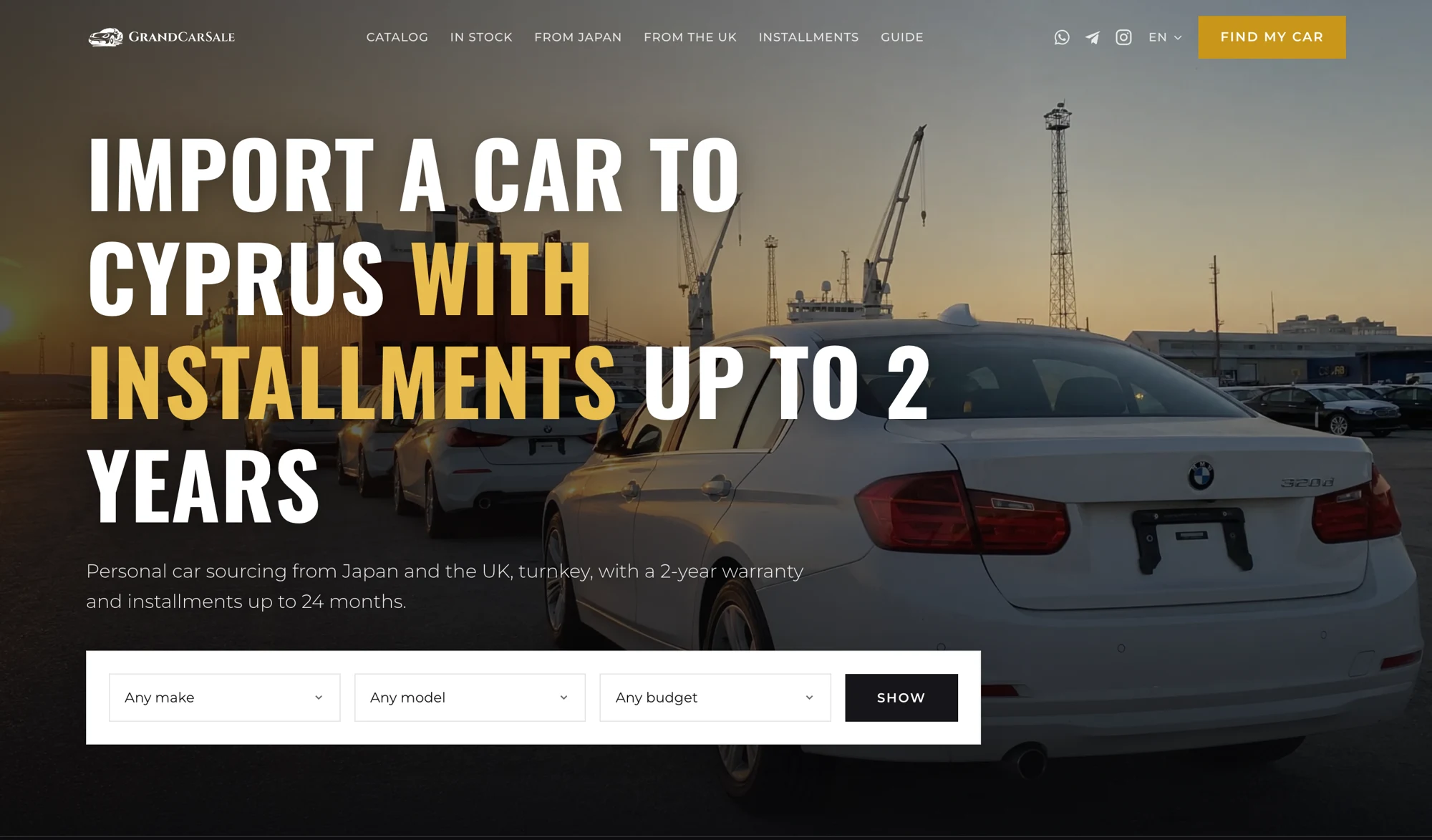 Grand Car Sale website built by Senno