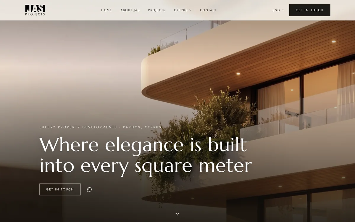 JAS Projects website built by Senno
